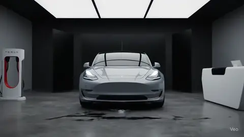 Carro branco num showroom iluminado